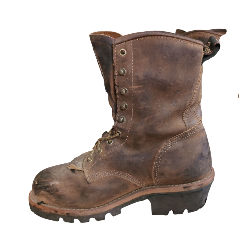 Georgia Boot Distressed Brown Leather Boots